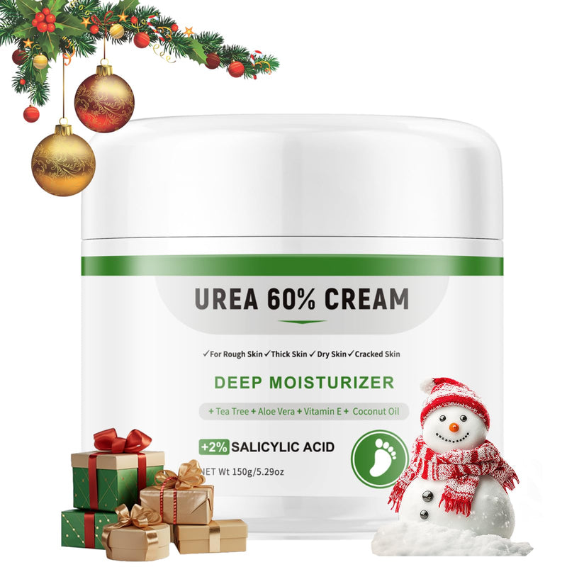 Urea Cream 60 Percent For Feet Maximum Strength Plus Salicylic Acid 2%, Tea Tree Foot Lotion For Dry Feet, Foot Cream Intensive Repair Foot Moisturizer 5.29oz 5.29 Ounce