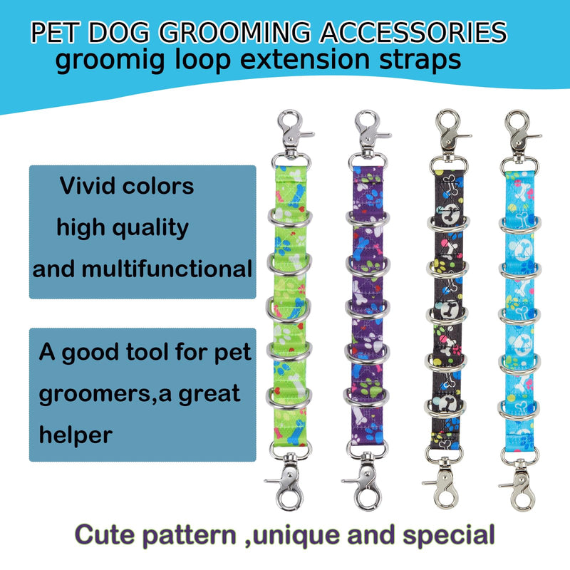 Pet Dog Grooming Loops Extender Dog Grooming Arm Extension Hook Double Snap Hooks Extender for Pet Grooming Dog Grooming Supplies (2 Pack) Pattern-1 - BeesActive Australia