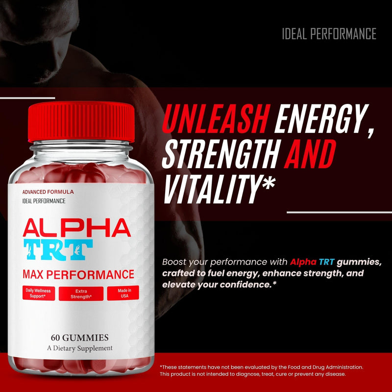 Alpha TRT Gummies, Official AlphaTRT Supplement Gummy for Men - Maximum Strength Performance, All Natural Support for Overall Health & Wellness, Advanced Alpha TRT Health Reviews (2 Pack)