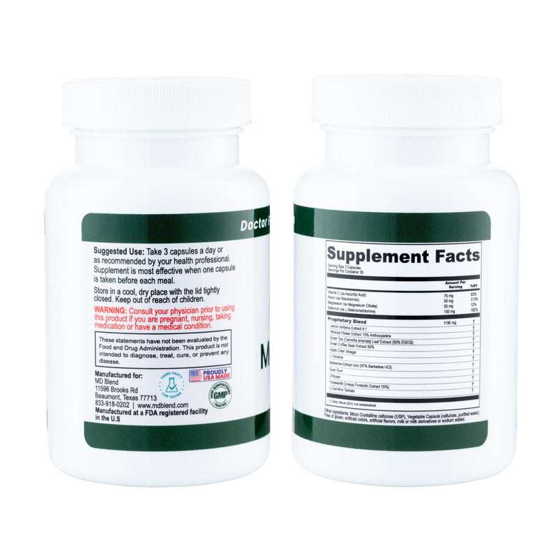 M.D. MediTrim - Expert Formulated Supplement Energy, Satiety, & Physique Goals - Smooth System Balance - Green Coffee Bean, Green Tea, Apple Cider Vinegar, Hibiscus - 90 Capsules 1 - BeesActive Australia