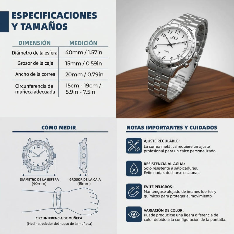Spanish Talking Watch for Blind & Visually Impaired Users
