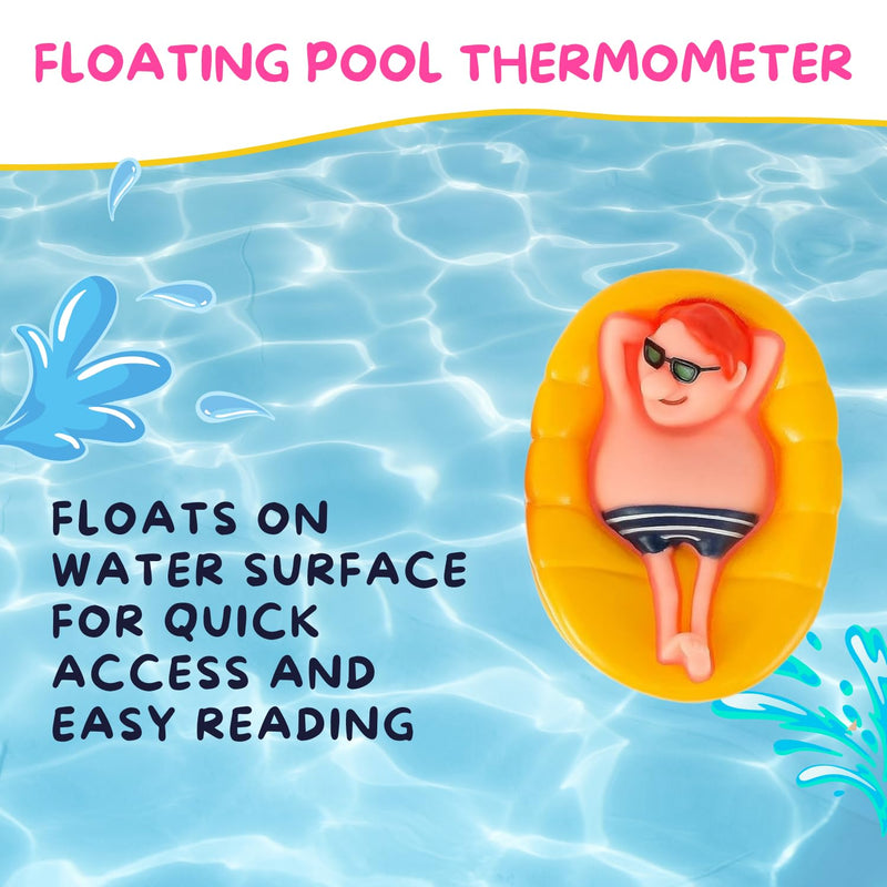 Pool Thermometer Large Floating Water Temperature Thermometers with String, Water Thermometer Aquarium,for Outdoor & Indoor Swimming Pools, Spas, Hot Tubs, Aquariums & Fish Ponds