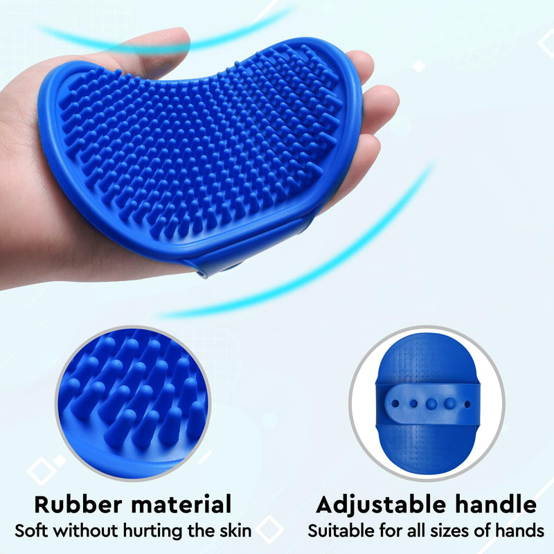 GJEASE Cat Grooming Glove Brush,Self-Cleaning Slicker Pet Brush for Short and Long Haired Pets,Dog Bath Brush for Shedding and Grooming,Removes Loose Hair and Tangles,Promote Circulation Round Flower-Blue - BeesActive Australia