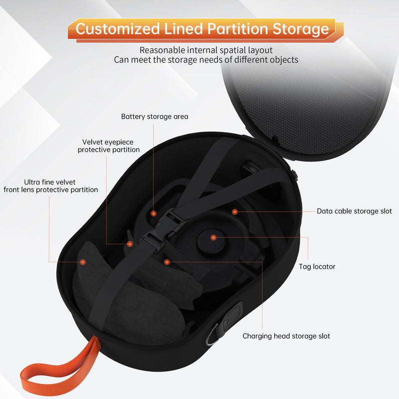 Carrying Case for Apple Vision Pro, Large Capacity Hard Storing Case for Apple Vision Pro Headset & Battery/Adapter/Cables, Portable & Ultra-Sleek Design Travel Case, Shockproof & Anti-Drop - BeesActive Australia