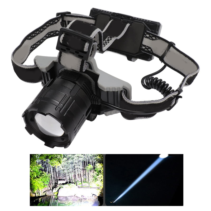 SUNGOOYUE Telescopic Zoom LED Headlamp, Type C Charging LED Flashlight for Camping