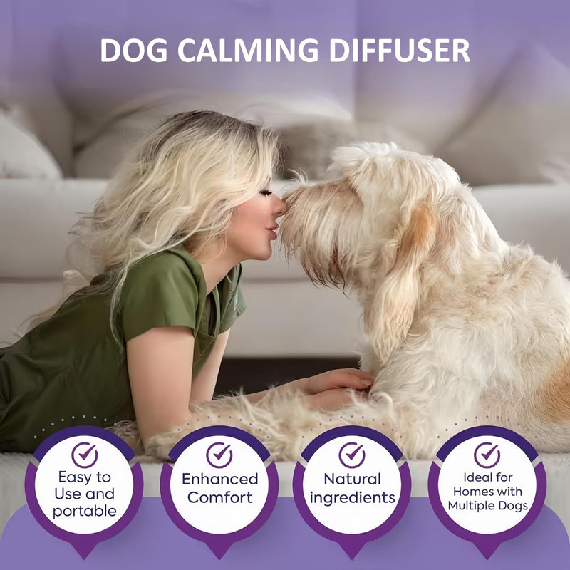 Dog Calming Plug in,Pet Diffuser,Dog Pheromone Diffusers Kit with A Diffuser & 4 Refills for Anxiety Relief,Calming Treats Alternative,Stop Stress and Scratching(Dog 1Pcs No Scent) m c