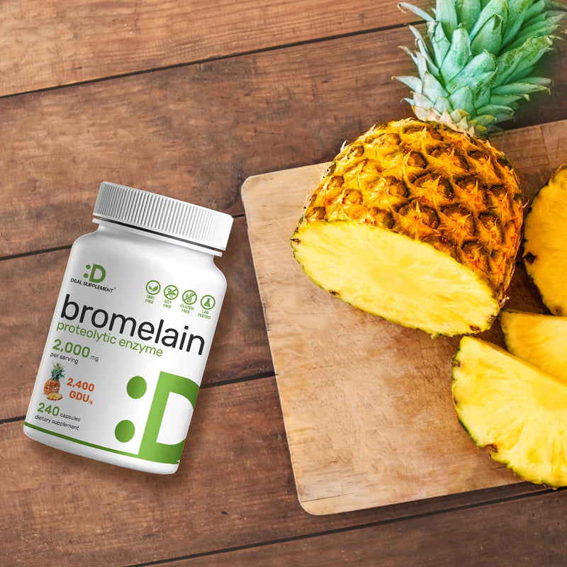 Bromelain Supplement 2,000mg Per Serving, 240 Capsules – Natural Proteolytic Enzymes from Fresh Pineapple – Supports Nutrient Digestion 1 - BeesActive Australia