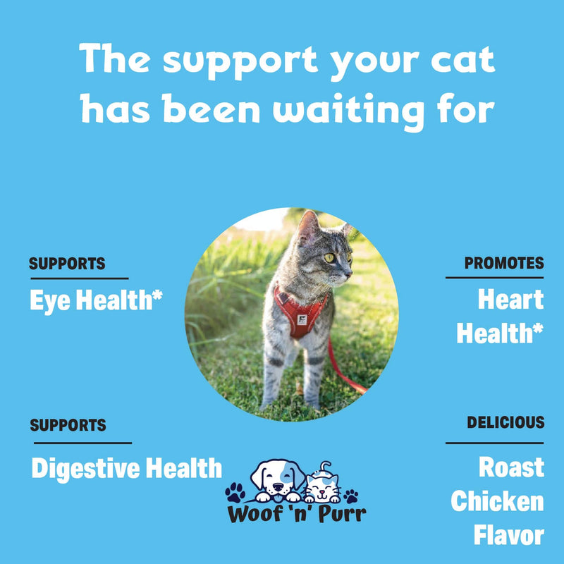 Taurine for Cats - Taurine Supplement for Cats - Supports Healthy Vision, Heart, Immune System, & Much More - Cat Heart Supplement - 1 fl oz - Roast Chicken Flavor - 2 Pack