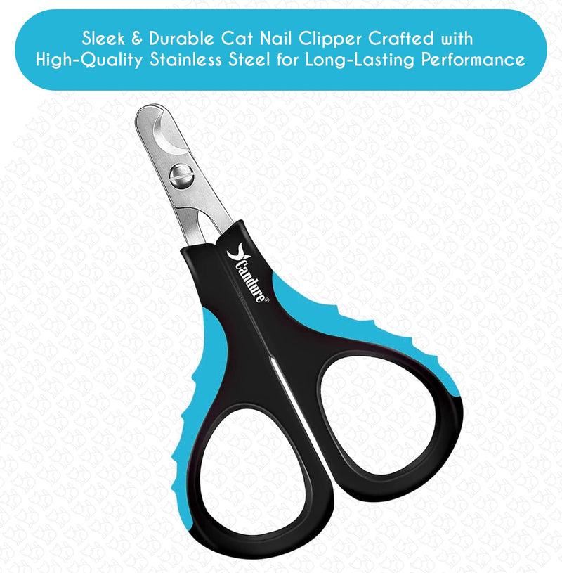 Candure Cat Nail Clipper Stainless Steel Cat Claw Trimmers for Rabbits, Guinea Pigs, Birds, Puppies, Kittens and Small Animals Pet Nail Clipper for Professional and Home Use (Blue) Dark Blue - BeesActive Australia
