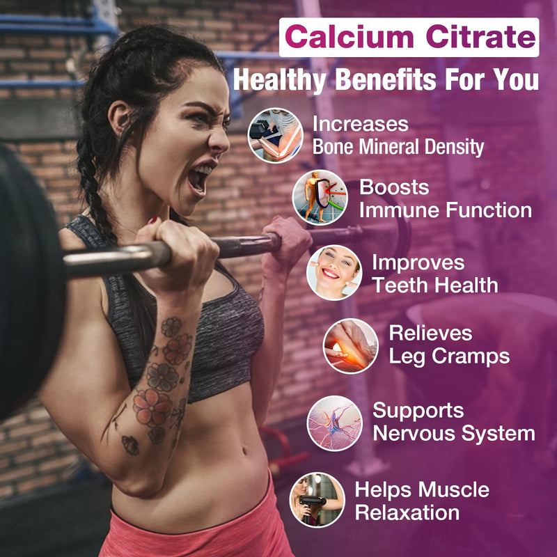 Calcium Citrate Gummies - 1000mg per Serving - Supports Bone & Teeth Health with Vitamin D3 & K2 - Delicious Peach Flavor - Non-GMO, Gluten-Free - 60 Gummies 1 Pack