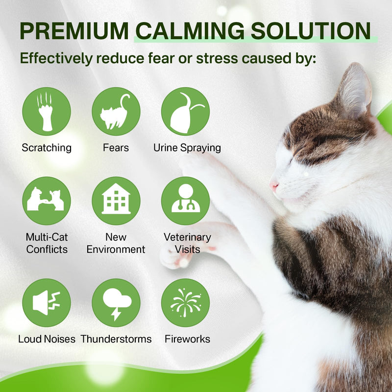 puyrzoe Cat Calming Diffuser with 3 Timing Functions, 6-in-1 Cat Pheromones Calming Diffuser Kit, 120-Day Anxiety Relief, Stress Reduction & Relaxation for All Cats (2 Diffusers + 4 Refills) 2 Diffuser + 4 Refill