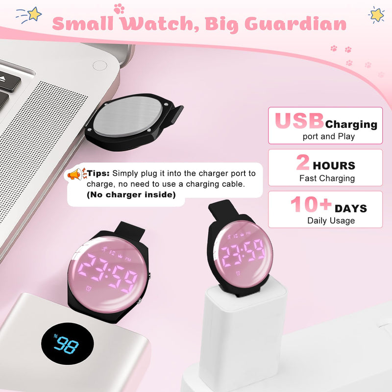 Kids Digital Watches for Girls Boys, Sports Watch with Fitness Tracker, Pedometer, Alarm Clocks, Stopwatch, No App Needed & Waterproof Kids Watch, Gift for Teens Girls Boys Ages 5-14 T6F-DJ-BlackPink-Y - BeesActive Australia