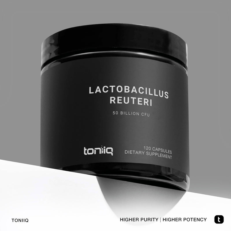 Toniiq 50 Billion CFU Lactobacillus Reuteri Probiotic 50mg per Serving | L Reuteri Probiotics - Highest CFU Count Lactobacillus Reuteri Probiotic - 120 Vegetarian Capsules - 120 Servings 120 Count (Pack of 1)