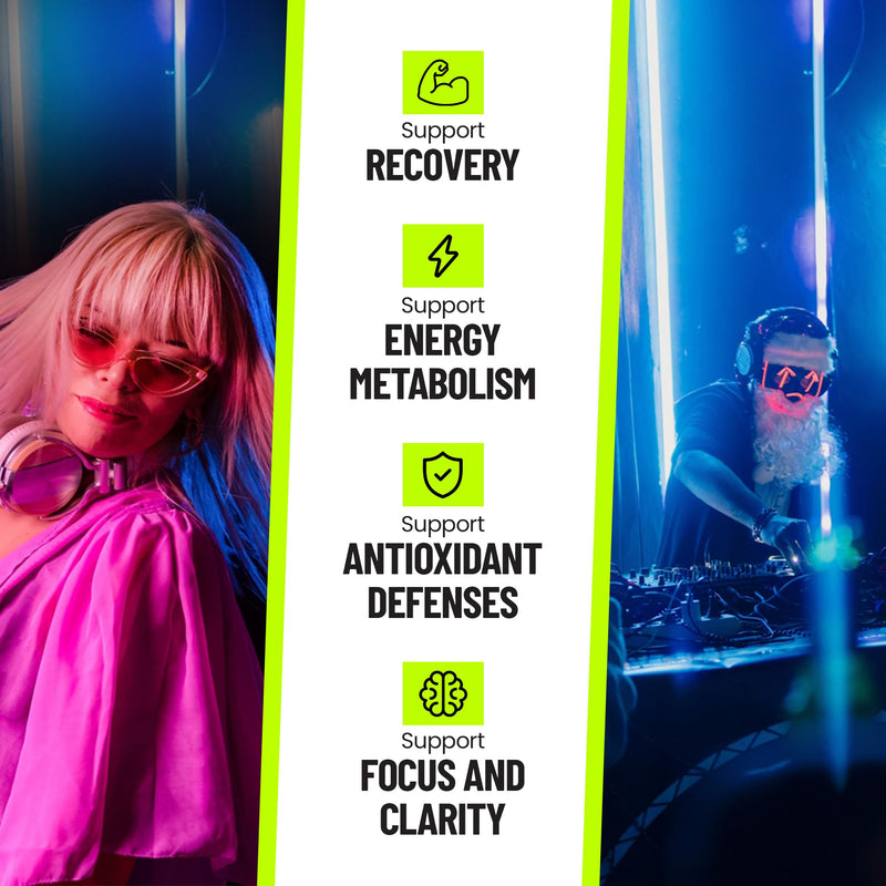 Rave Essentials Vitamins for Recovery - Music Festival Supplement