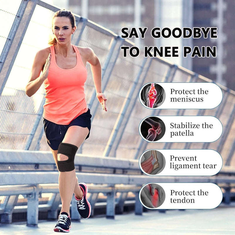 Knee Brace for Women & Men, Knee Brace for Meniscus Tear, Knee Pain Relief, Arthritis, Compression Knee Support Side Stabilizers, Injury Recovery, Running, Workout(Black, XX-Large) - BeesActive Australia