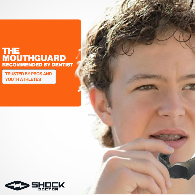 Insta-Fit Youth Mouthguard – Convertible Sports Mouthpiece, Comfortable Fit, Ideal for All Sports Trnblk/Clr