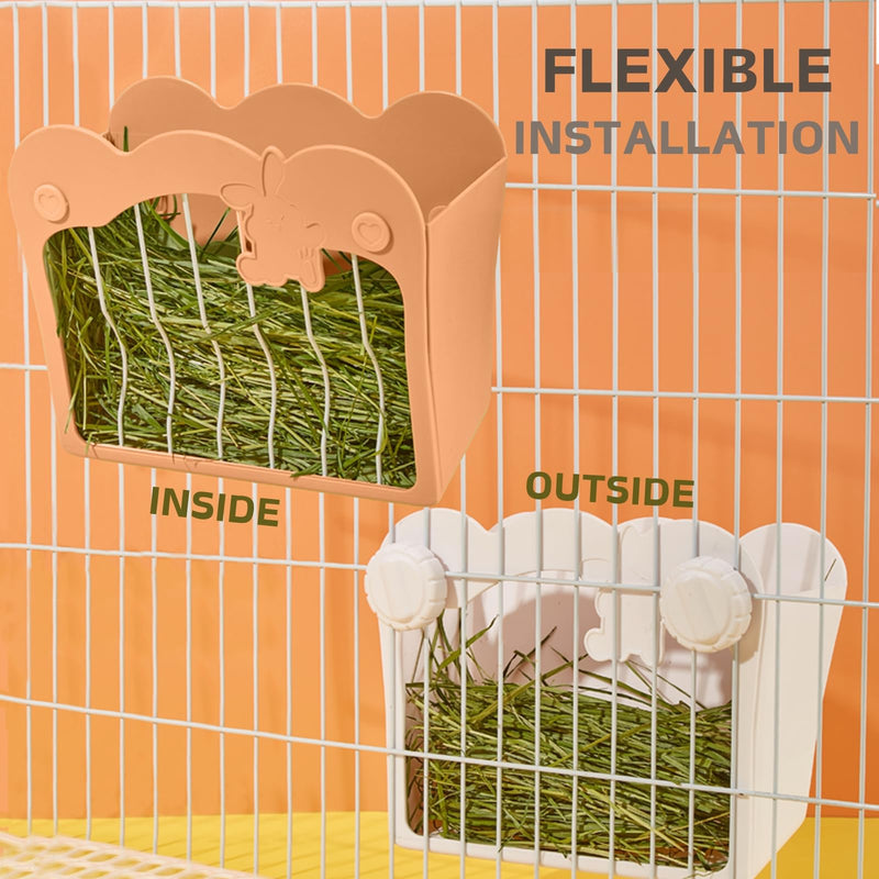 Rabbit Hay Feeder, Hanging Feeding Hay Rack for Small Animals Rabbit, Dwarf Rabbit, Guinea Pig (Pink) Pink - BeesActive Australia
