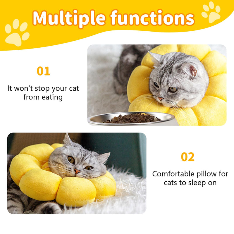 Thoquene Soft Cat Neck Brace, Adjustable Neck Brace, Sunflower Leak Protection Cat - BeesActive Australia