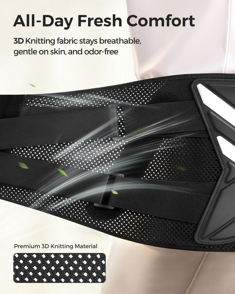 Back Brace for Men & Women - Lower Back Pain Relief, Sciatica Pain Relief, Herniated Disc, Scoliosis - Breathable Back Support Brace with 26° Ergonomic Bionic Curve Support Stays - M Medium (Waist:34″-38″)