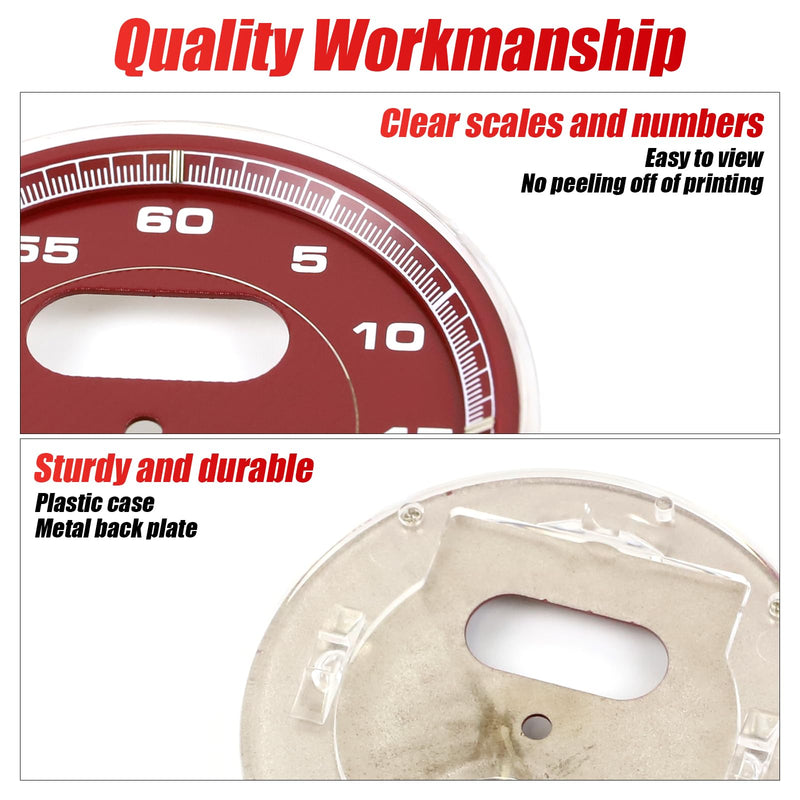 Car Clock Replacement dial Compatible with Porsche Cayenne 2011-2017 911 2012-2018 Macan 2014-2024 718 2016-2023 Panamera 2010-2016 Bordeaux Red Stopwatch Mounted Dashboard