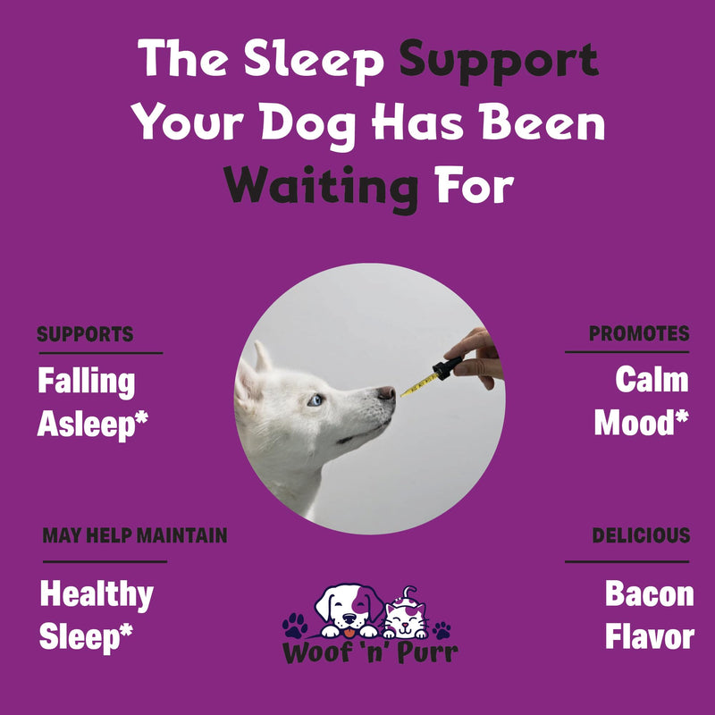Dog Melatonin - Melatonin for Dogs - Dog Sleep Aid - Sleep Aid for Dogs - Melatonin for Dogs Sleep - Dog Calming - Calming for Dogs - Dog Calming Treats - Dog Anxiety Relief - 1 fl oz: Bacon Flavor