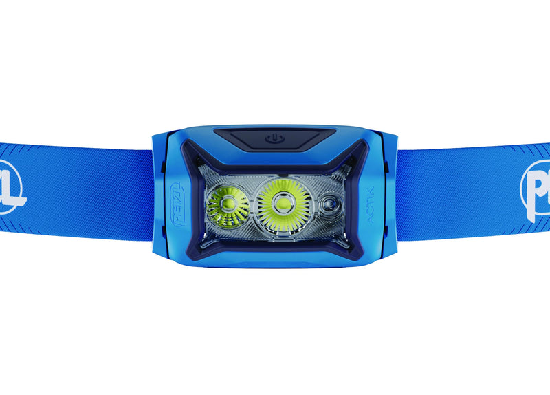 PETZL ACTIK Headlamp - Powerful 450 Lumen Light with Red Lighting, for Hiking, Climbing, Running, and Camping - Blue - BeesActive Australia