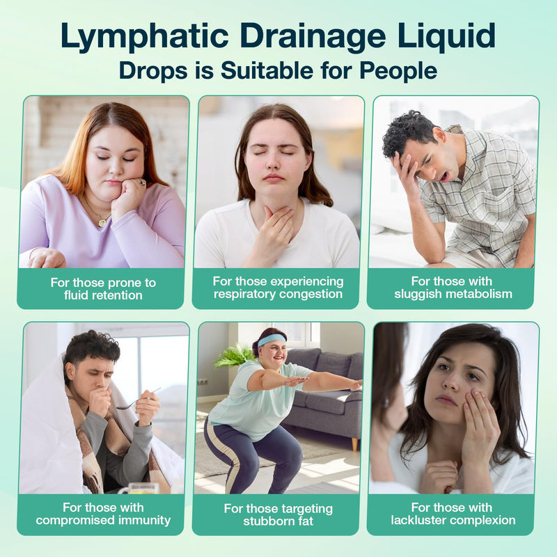 Lymphatic Drainage Drops - Organic Lymphatic Drainage Supplements with Milk Thistle, Echinacea, Artichoke - Liver Cleanse Detox & Repair Drops with All Vitamins, 2 Fl.Oz Vegan, Non-GMO