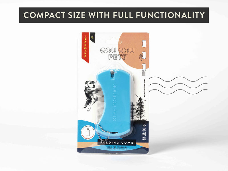 Foldable Grooming Comb for Dogs, Cats, and Horses: Demat and Detangle Comb, Remove Loose Fur or Loose Hair, Smooths Mats and Tangles, Great for On-The-Go Travel - BeesActive Australia