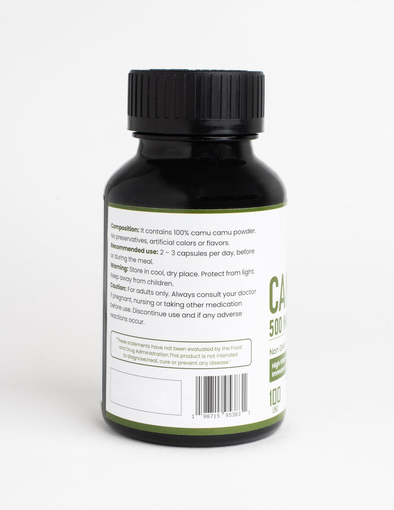 Camu Camu Capsules 500mg, high Vitamin C Content.