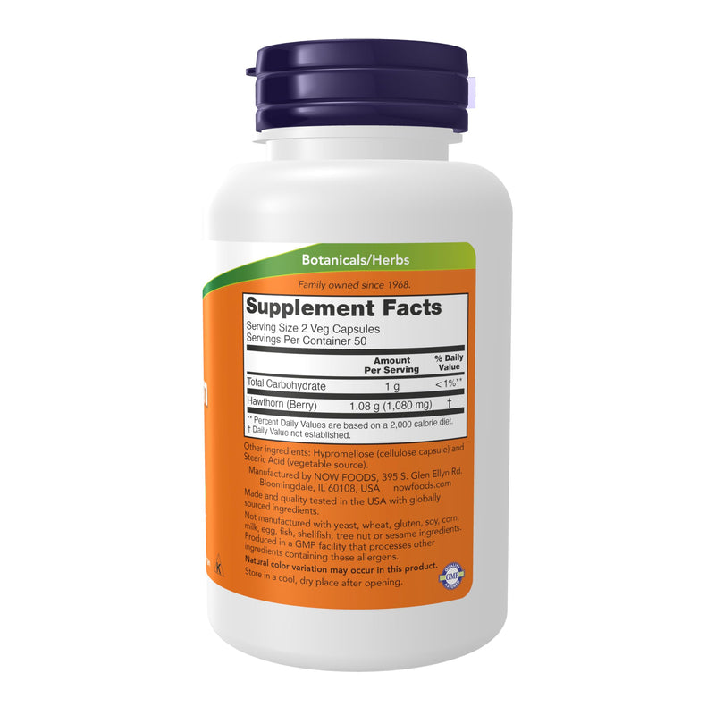 NOW Foods Supplements, Hawthorn Berry 540 mg, Free Radical Scavenger*, Herbal Supplement, 100 Veg Capsules 100 Count (Pack of 1) - BeesActive Australia