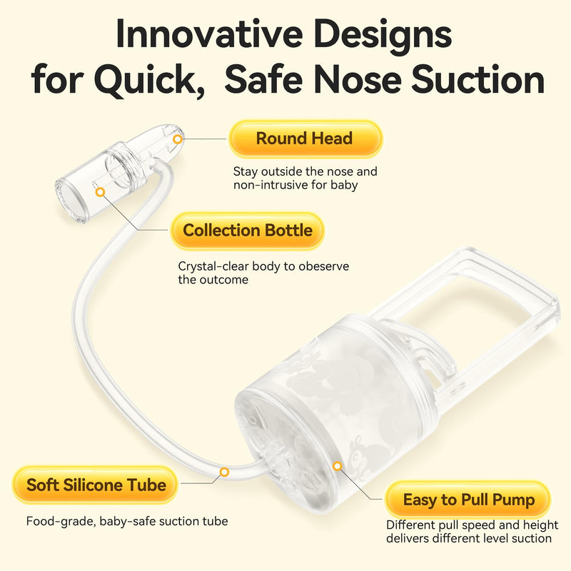 Nasal Aspirator for Baby and Toddler Nose Clearing with Hand Pump and Non-Invasive Tip for Quick, Quiet Suction, Co-Branded with CHIBOJI