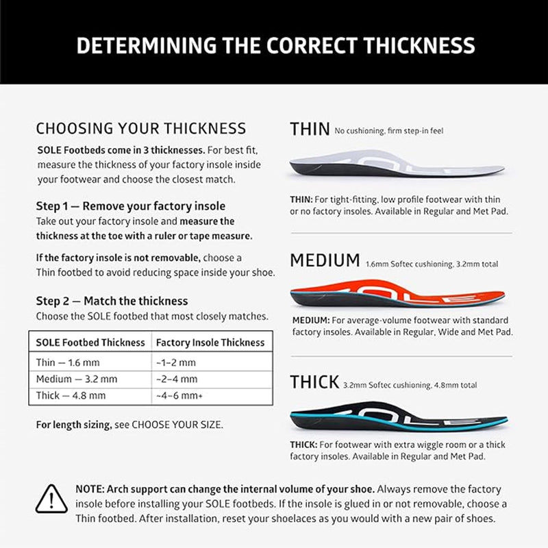 SOLE Active Thin - Orthotic Sport Insoles - Anti Fatigue - Arch Support - Shoe Inserts - Men's Size 11/Women's Size 13 Regular Mens Size 11 / Womens Size 13