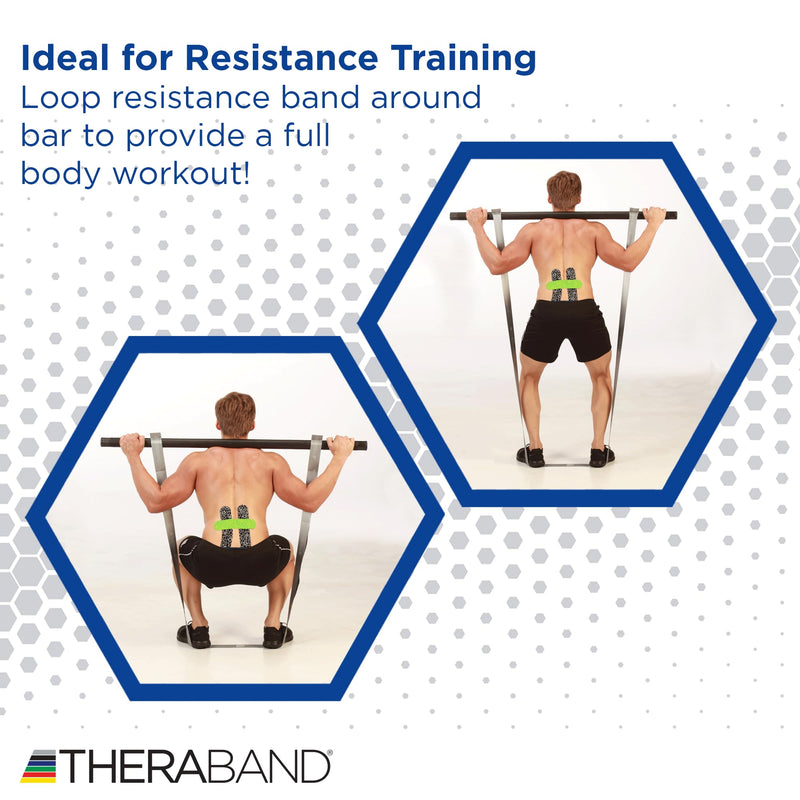 THERABAND Resistance Band Padded Bar, Attachment for Resistance Bands and Tubing, 3 Foot Bar with two "D" Ring Connectors for Wellness Station, Pilates, Yoga, Home Workouts without Weights