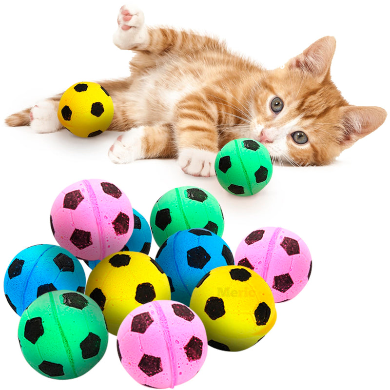CoCoo Sponge Cat Balls, 1.5 - Inches, Soft Foam Soccer Balls for Exercise and Interactive Activity, Sturdy, Bouncy Balls for Feline (12 Pieces) Sponge Soccer (12 Pcs) - BeesActive Australia