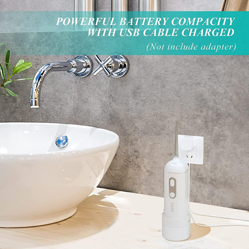 Water Dental Flosser Pick for Teeth,Cordless Portable Oral Irrigator 200ML Rechargeable Home&Travel Power Flosser,4 Modes&IPX7 Waterproof Electric Water Flosser for Teeth