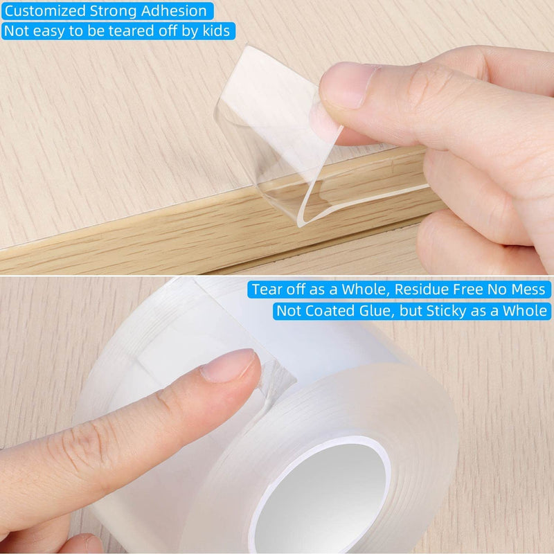 Clear Edge Protector Strip, 0.8in x 9.84FT, Sharp Edge Wrap Cover Tape, Self Adhesive Corner Protective Bumper Guards for Cabinet Door Desk Glass Table Furniture, Kitchen Countertop, Waterproof 1 Pack x 0.8in x 9.84FT - BeesActive Australia