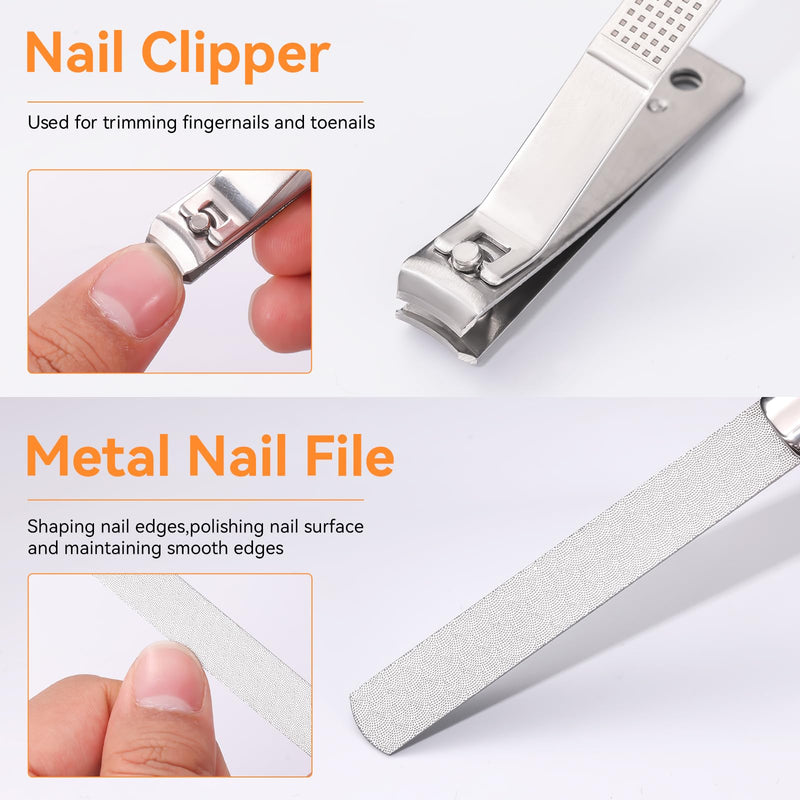 Famlife 7-Piece Professional Pedicure Kit with Toenail Scissors Cuticle Trimmer Nail File Pedicure Knife Blade,Stainless Steel Tools Ingrown Toenail Removal Kit for Nail Care Brown