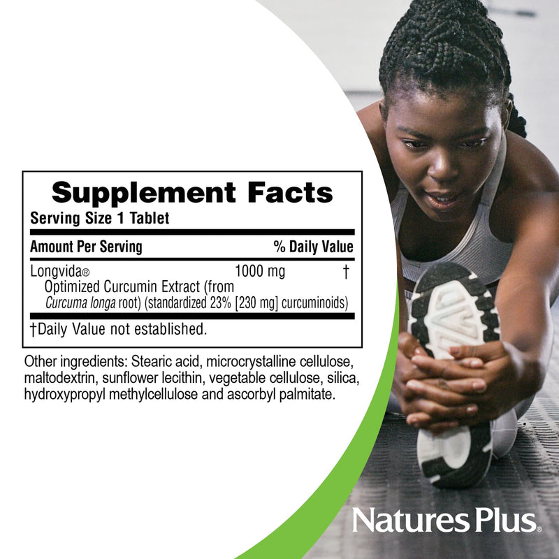 NaturesPlus PRO Longvida Curcumin 1000 mg - 30 Tablets - Promotes Healthy Free Radical Protection - Non-GMO, Vegan & Gluten Free - 30 Servings 30 Vegetarian Tablets
