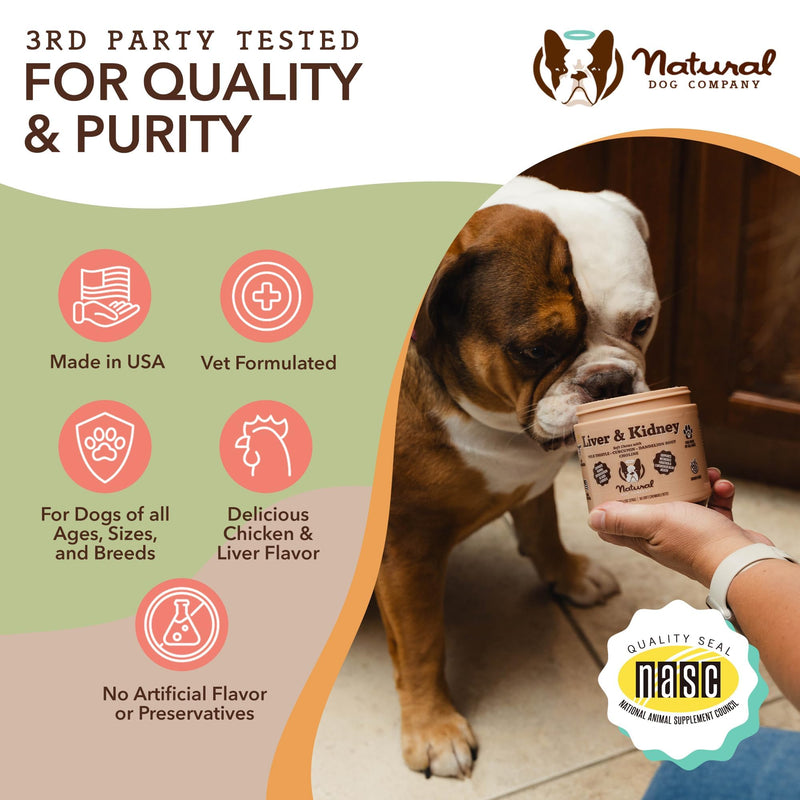 Natural Dog Company Senior Dog Liver Health Bundle Supplement Chews for Dogs, (1) Multivitamin Chews 90 Count, (1) Liver & Kidney Chews 90 Count, Milk Thistle for Dogs, Dog Vitamins & Supplements - BeesActive Australia