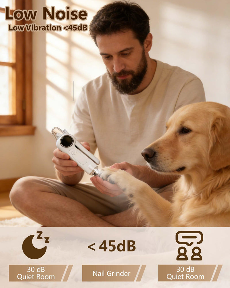 2-in-1 Pet Nail Clipper and Grinder with LED Light & Safety Guard - Painless Quiet Grooming Tool for Small & Large Dogs & Cats, Avoid Overcutting Professional Pet Trimmer - BeesActive Australia