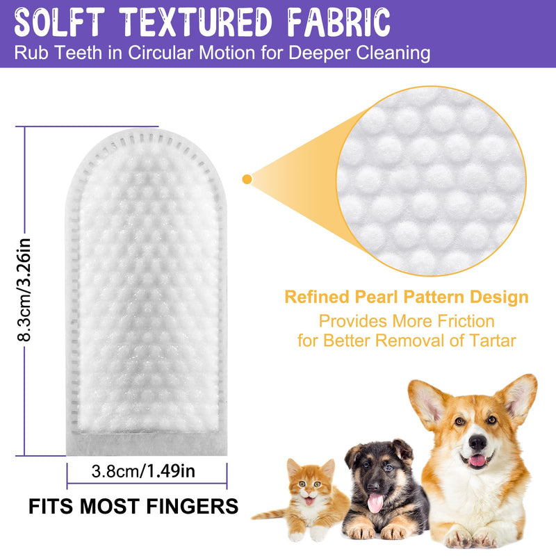 Dental Care Finger Wipes | Reduces Plaque & Freshens Breath | Teeth Cleaning Finger Wipes for Dogs & Cats | 60 Disposable Wipes, Dog Teeth Cleaning Products