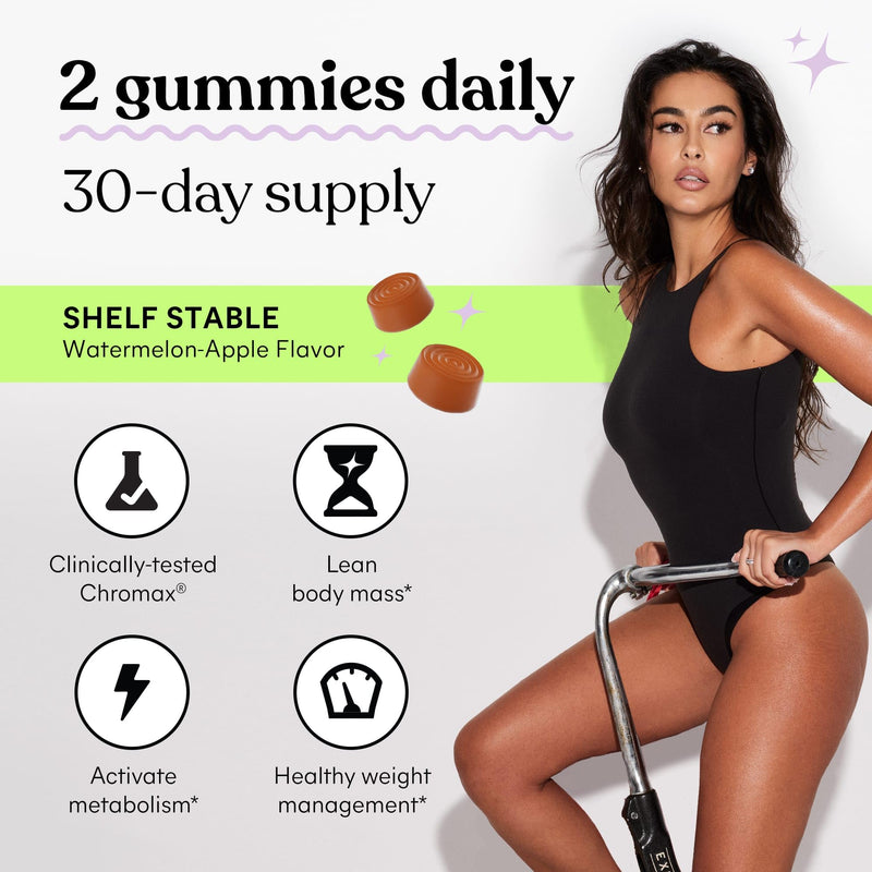 Lemme Tone Metabolism Gummies, Apple Cider Vinegar, Clinically Studied Chromium, B12, Ginger, Promote Lean Body Mass, Watermelon Apple Flavor (30 Day Supply) 60 Count (Pack of 1)
