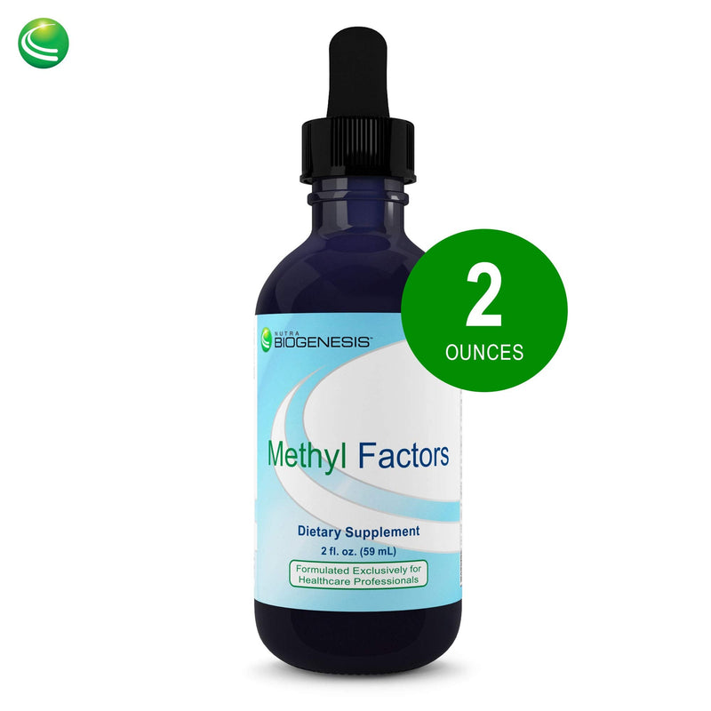 Nutra Biogenesis Methyl Factors, Vitamin B12 Drops, 2 fl oz | Methylfolate Drops Liquid for Women & Men, B Complex with Folic Acid for Kids & Adults