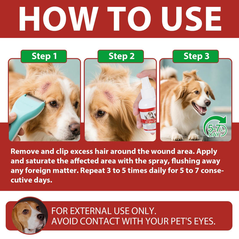 VOSIFSDIY Hot Spot Spray for Dogs, Itch Relief for Dogs, Relieve Irritated Skin, Long Lasting Moisturizing, Emotional Soothing,Pure Plant-Based Ingredients-100ml