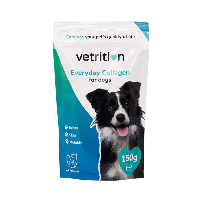 Collagen Powder for Dogs, Vet Approved Hydrolysed Collagen Peptides Supplement for Joints, Skin, Coat, Health, Bioactive Protein Rich Powder for All Ages, Breeds, Sizes Dogs, 150g