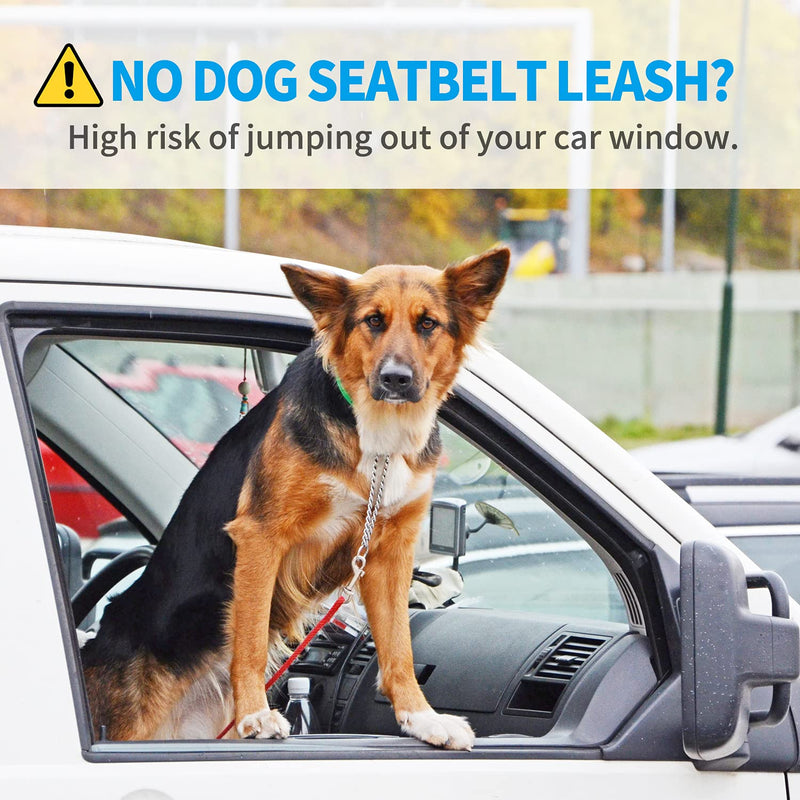 BAAPET Dog Seatbelt Leash for Cars, 2-Packs Pet Safety Seat Belt Harness with Shock Absorbing Bungee and Reflective Threads for Car Dogs Restraint (Black+Grey, Standard+Standard) Black+Grey (Standard+Standard) - BeesActive Australia