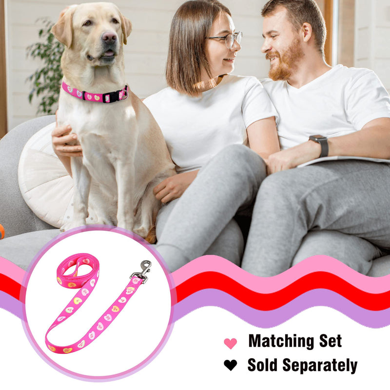 Native Pup Valentine’s Dog Collar- Valentines Day Pet Collars- Valentine Girly Hearts- Pink Red Heart- Cute Boy Girl Puppy Gift- Adjustable for Small, Medium, Large Breeds (Candy Hearts, Medium) Valentines Candy Hearts - BeesActive Australia