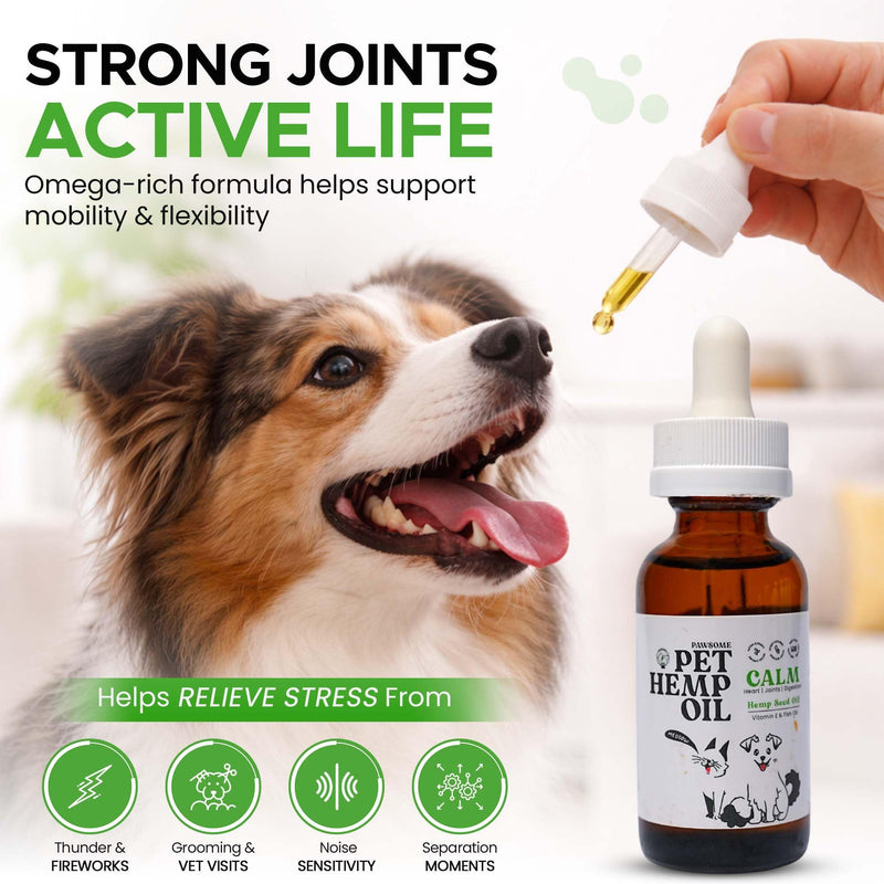 Hemp Oil for Dogs and Cats – Pet Hemp Oil with Omega 3 & 6, Fish Oil & Vitamin E – Supports Skin & Coat, Mobility & Overall Wellness – Hemp Seed Oil for Dogs & Cats – Made in USA Pack of 1