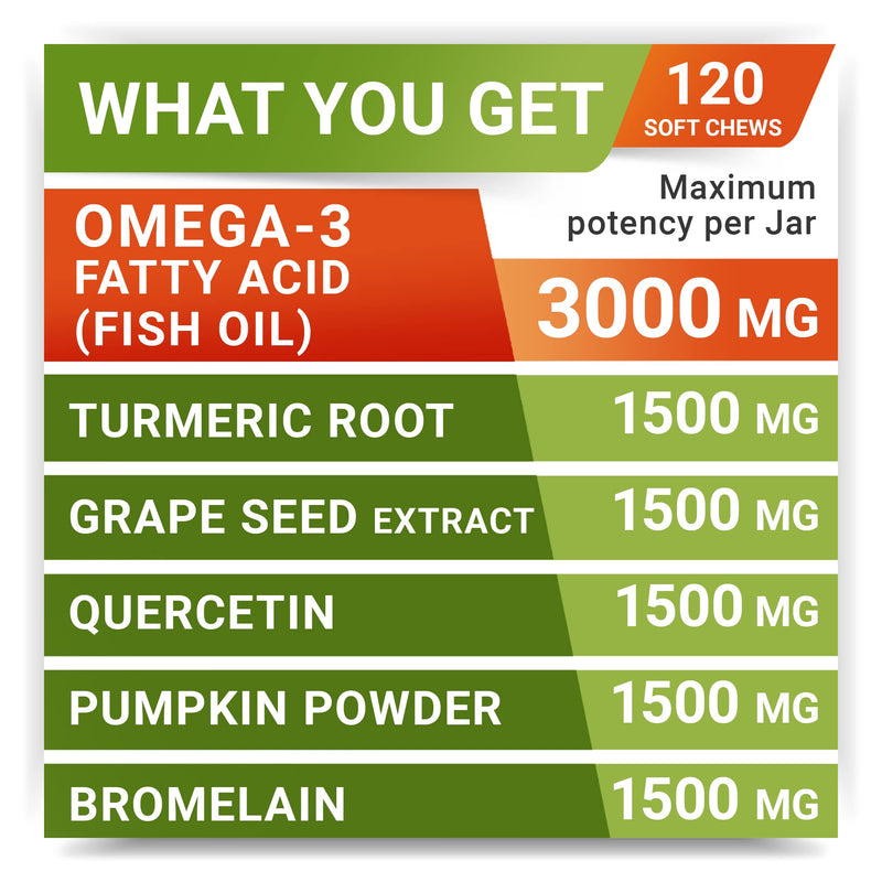 Allergy Relief Treats + Pumpkin for Dogs Bundle - Itchy Skin Relief + Upset Stomach - Omega 3 + Enzymes + Turmeric + Pure Pumpkin Powder - Skin & Coat Health + Digestion - 120ct + 8.1oz - Made in USA
