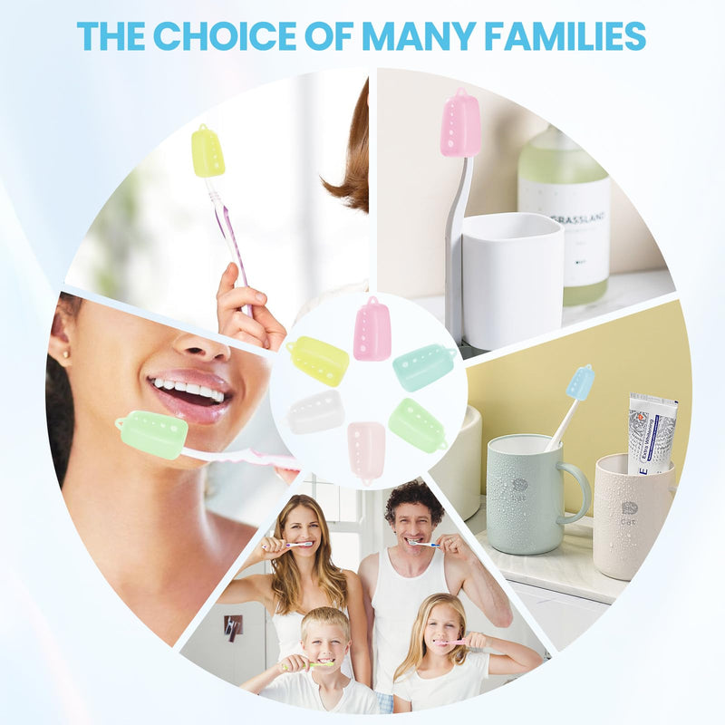 6 Packs Silicone Toothbrush Covers, Tooth Brush Cover Cap for Electric & Manual Toothbrushes, Toothbrush Travel Essentials - BeesActive Australia
